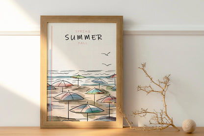 geometric beach scene