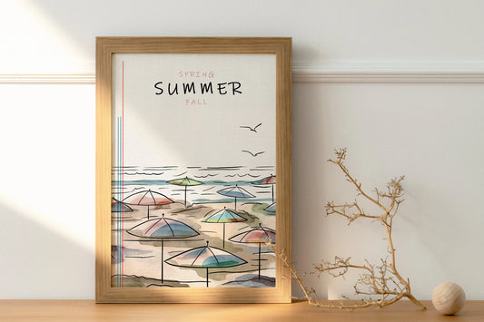 geometric beach scene